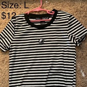 Ying-Yang Striped Crop Top